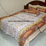 Bed Cover Batik Wayang Malioboro Brown